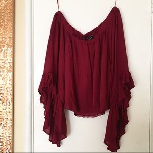 Off the Shoulder Burgundy Top LIKE NEW